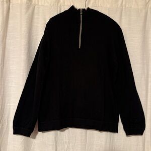 Men's Vintage Nat Nast Black Quarter Zip Sweater in Size Medium. Cashmere Blend
